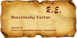 Roszinszky Eszter névjegykártya